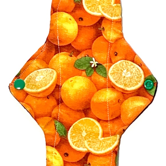 Six Heavy Plus Menstrual Pads in Fruits Ptint, Made in Canada Cloth Pad Set. - Picture 3 of 8